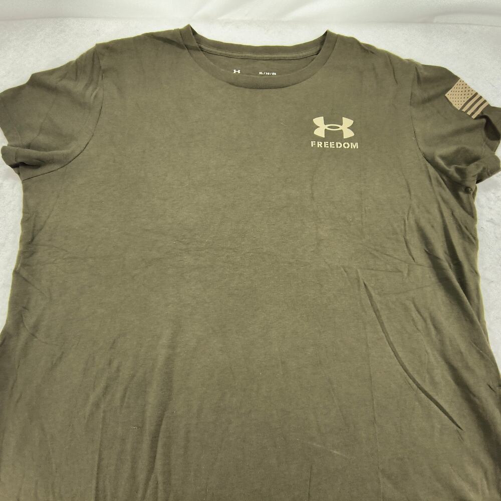 Under Armour Graphic Crew Neck Short Sleeve Casual T Shirt Womens Size XL Green